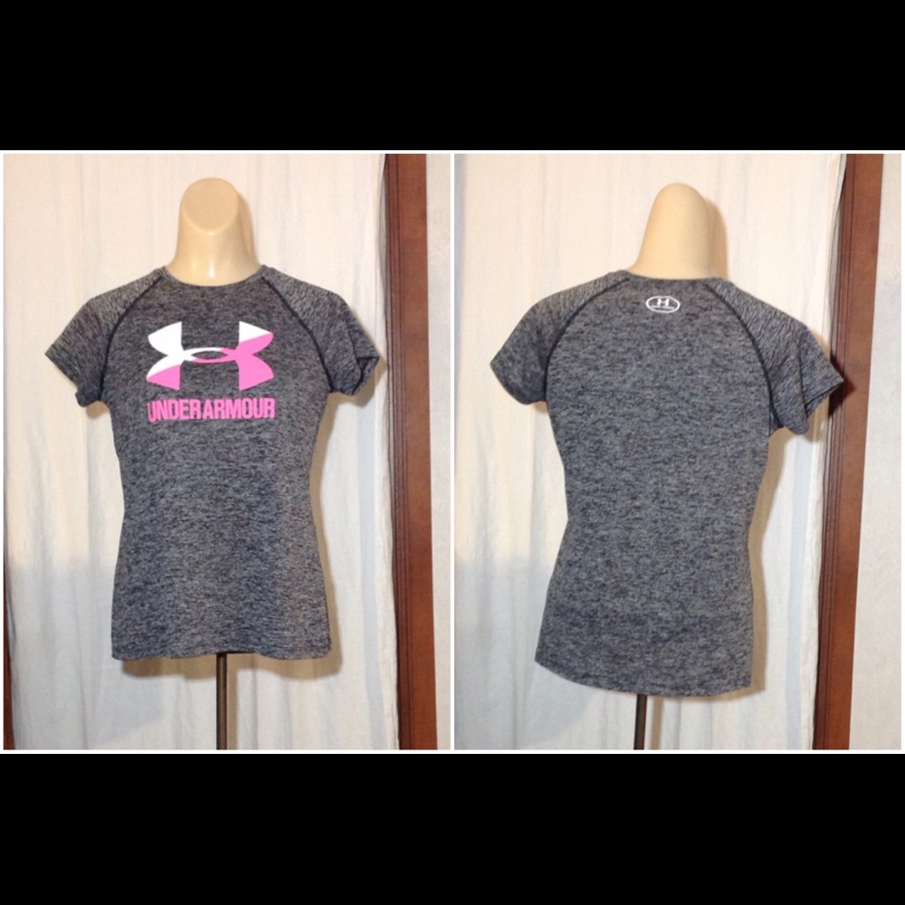 Girl's Size YLG Under Armour Heat Gear Shirt Top